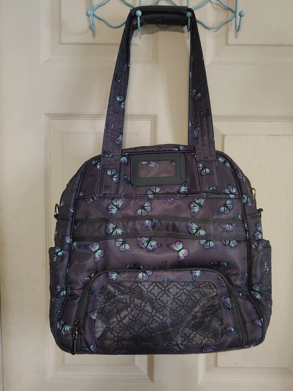 Lug Purple Multicolor Butterfly Comfortable Tote Bag Puddle Jumper LE